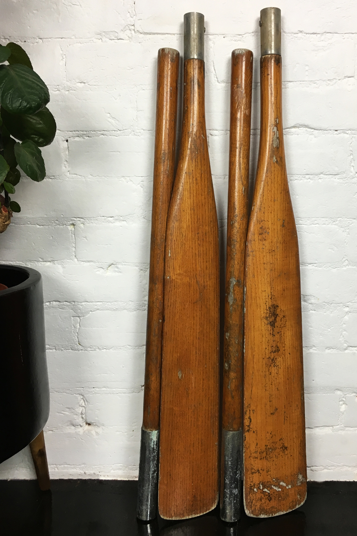 Vintage wooden oars