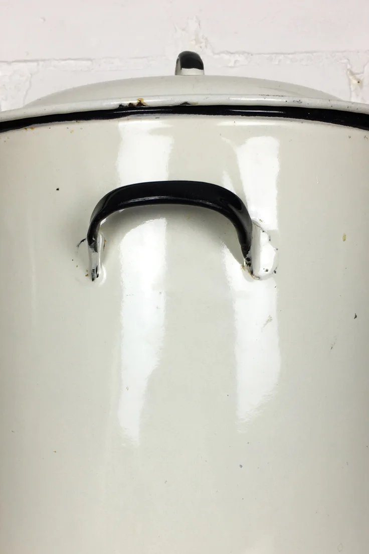 Vintage enamel flour bin
