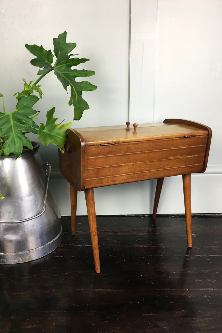 Mid Century Danish Wooden Sewing Box