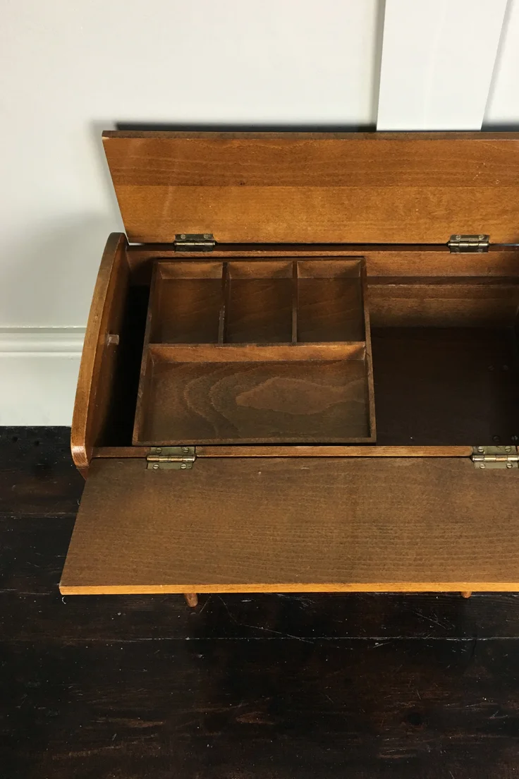 Mid Century Danish Wooden Sewing Box