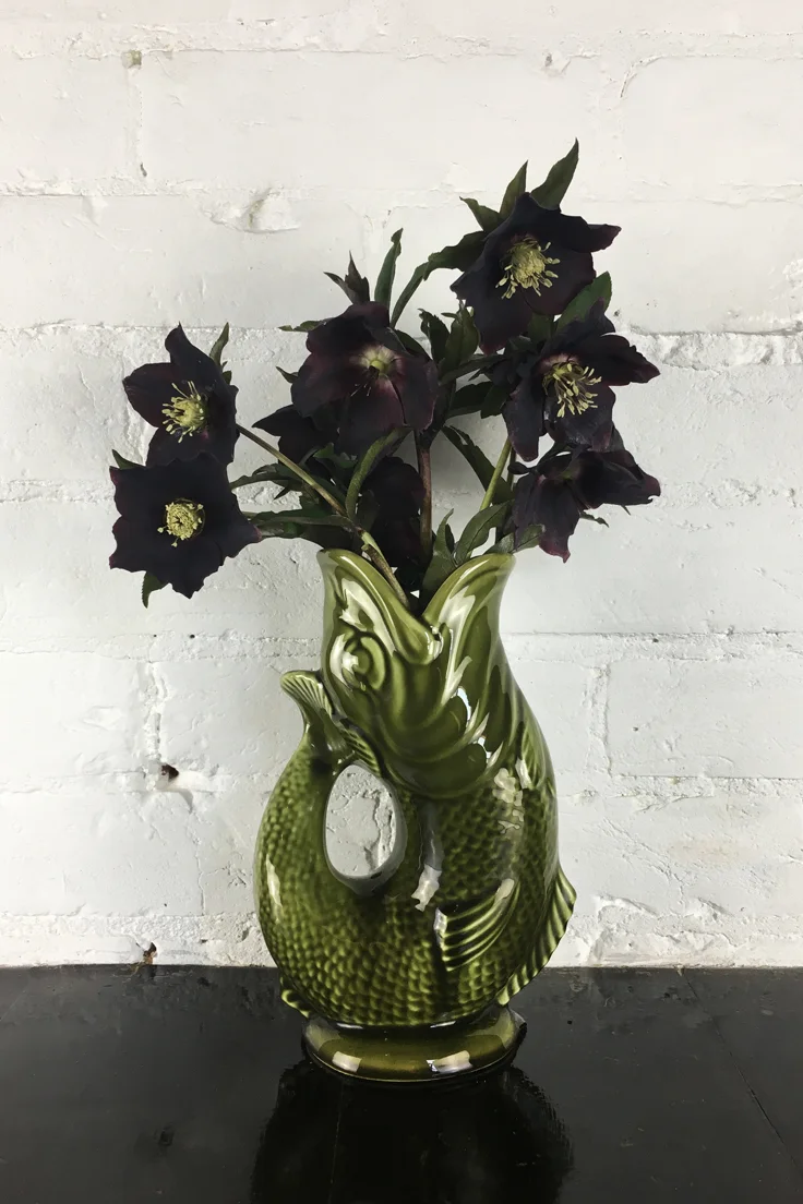 Vintage Green Fish Glug Jug