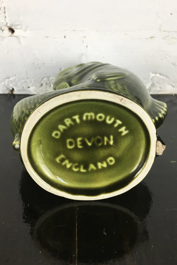 Vintage Green Fish Glug Jug