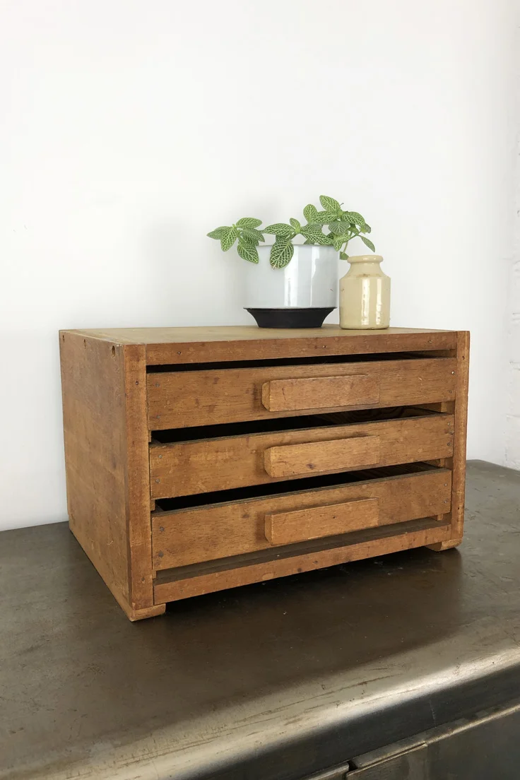 Vintage Wooden Haberdashery Drawers