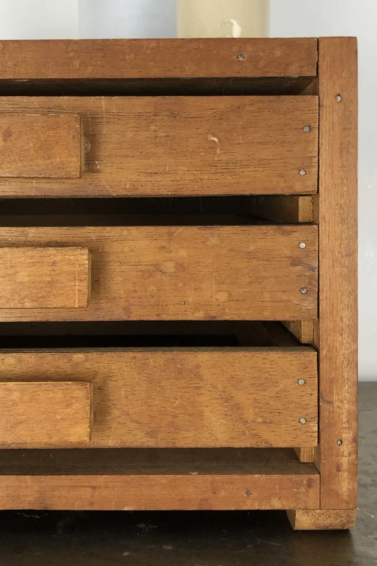 Vintage Wooden Haberdashery Drawers