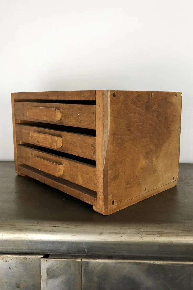 Vintage Wooden Haberdashery Drawers
