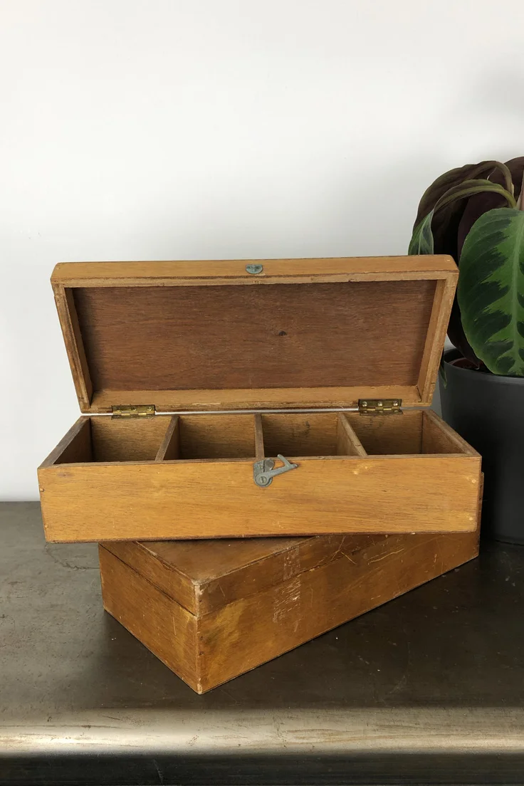 Vintage Wooden Compartment Box