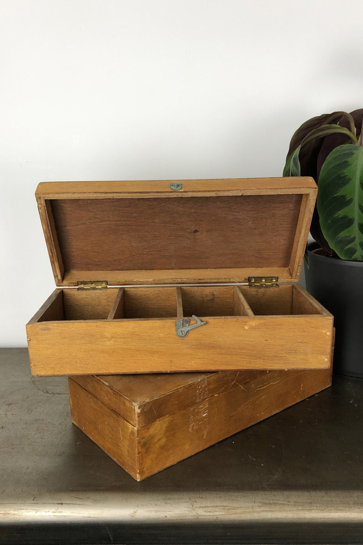 Vintage Wooden Compartment Box