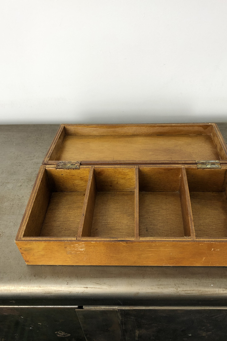 Vintage Wooden Compartment Box