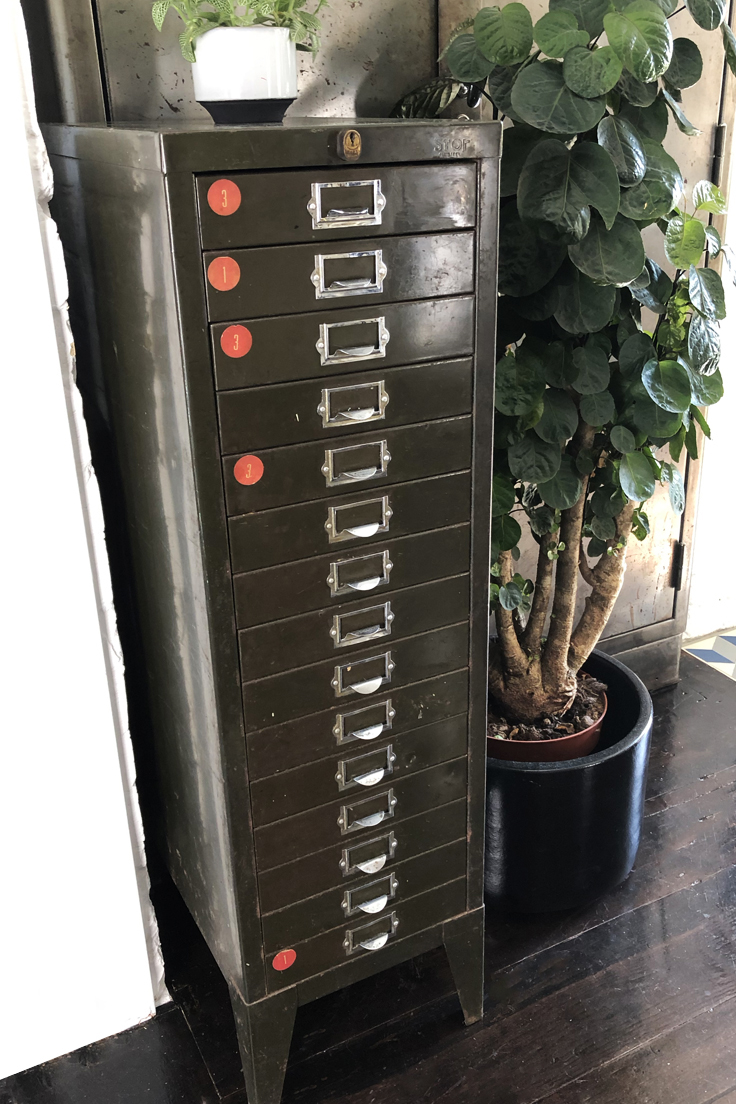 Vintage Industrial Metal Filing Cabinet