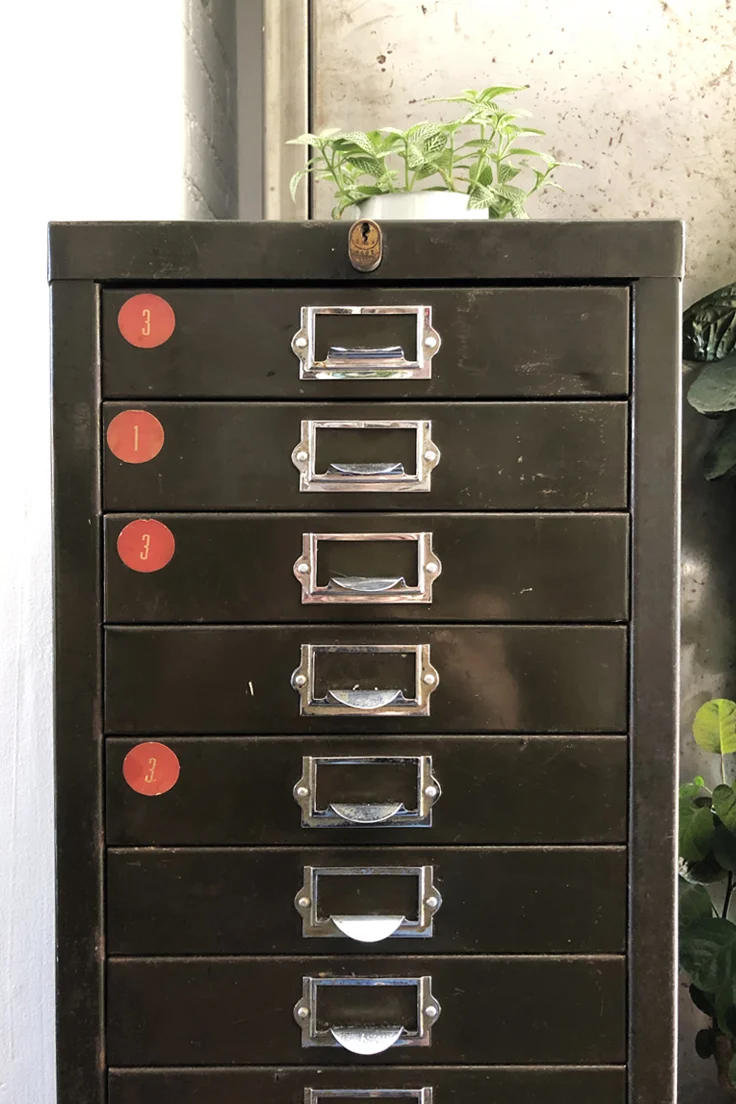Vintage Industrial Metal Filing Cabinet