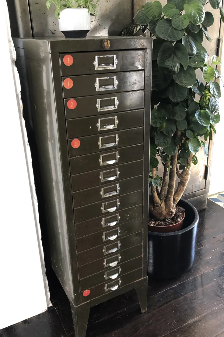 Vintage Industrial Metal Filing Cabinet
