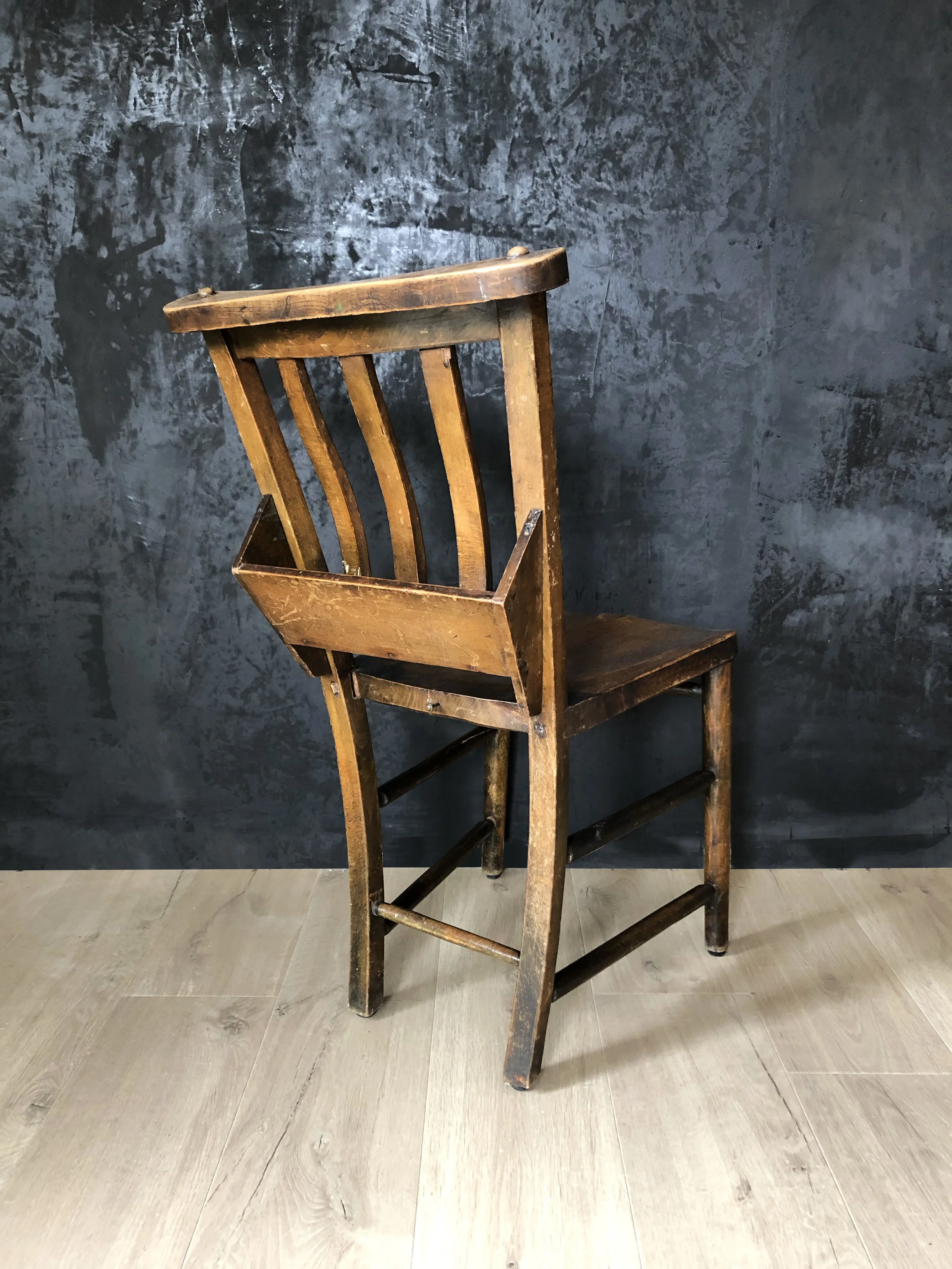 Vintage wooden church chapel chairs