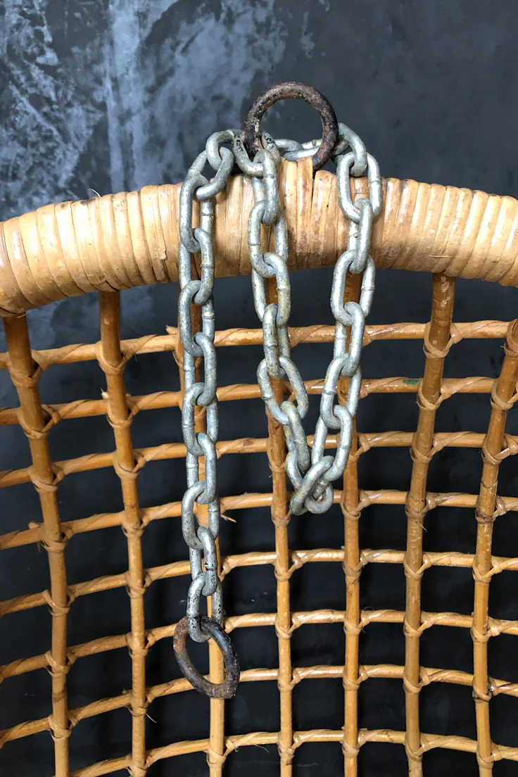 Mid-century rattan hanging egg chair