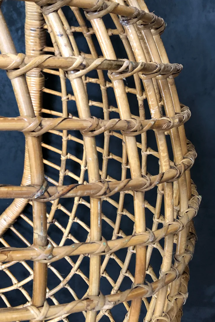 Mid-century rattan hanging egg chair