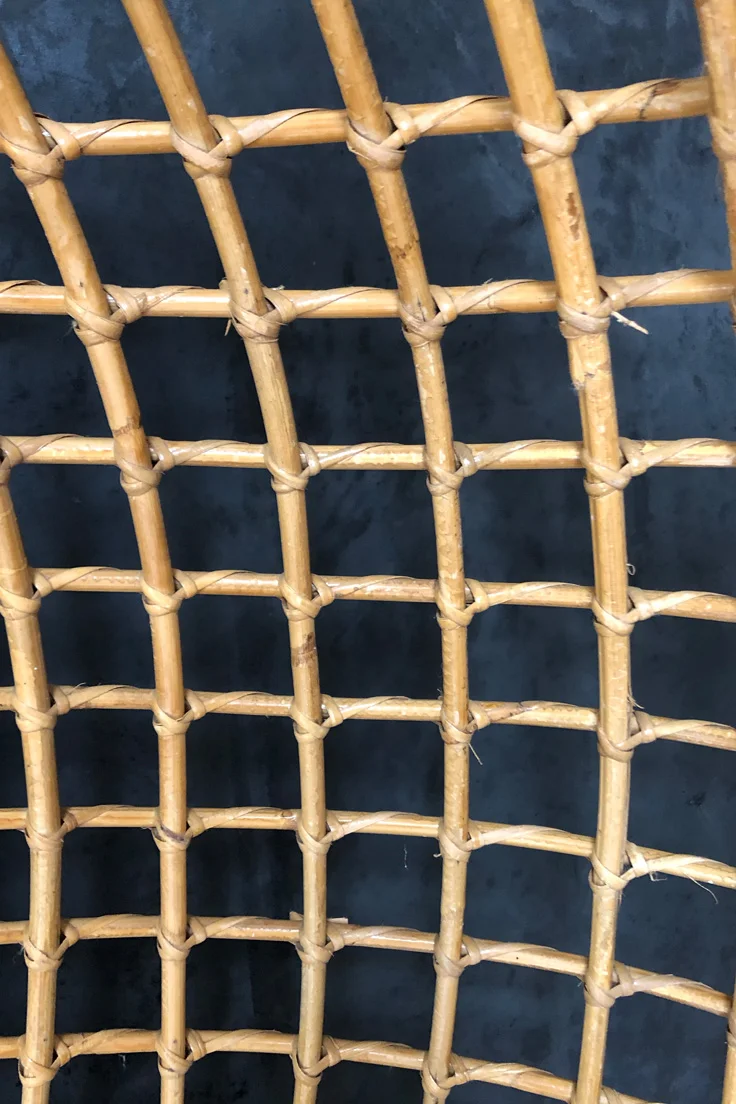 Mid-century rattan hanging egg chair