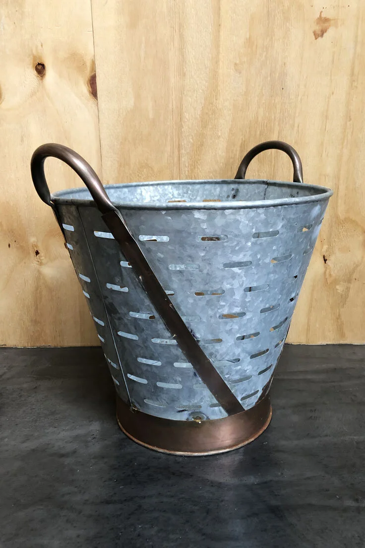 Vintage olive bucket