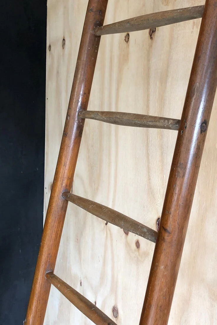 Vintage 13 rung beech ladder