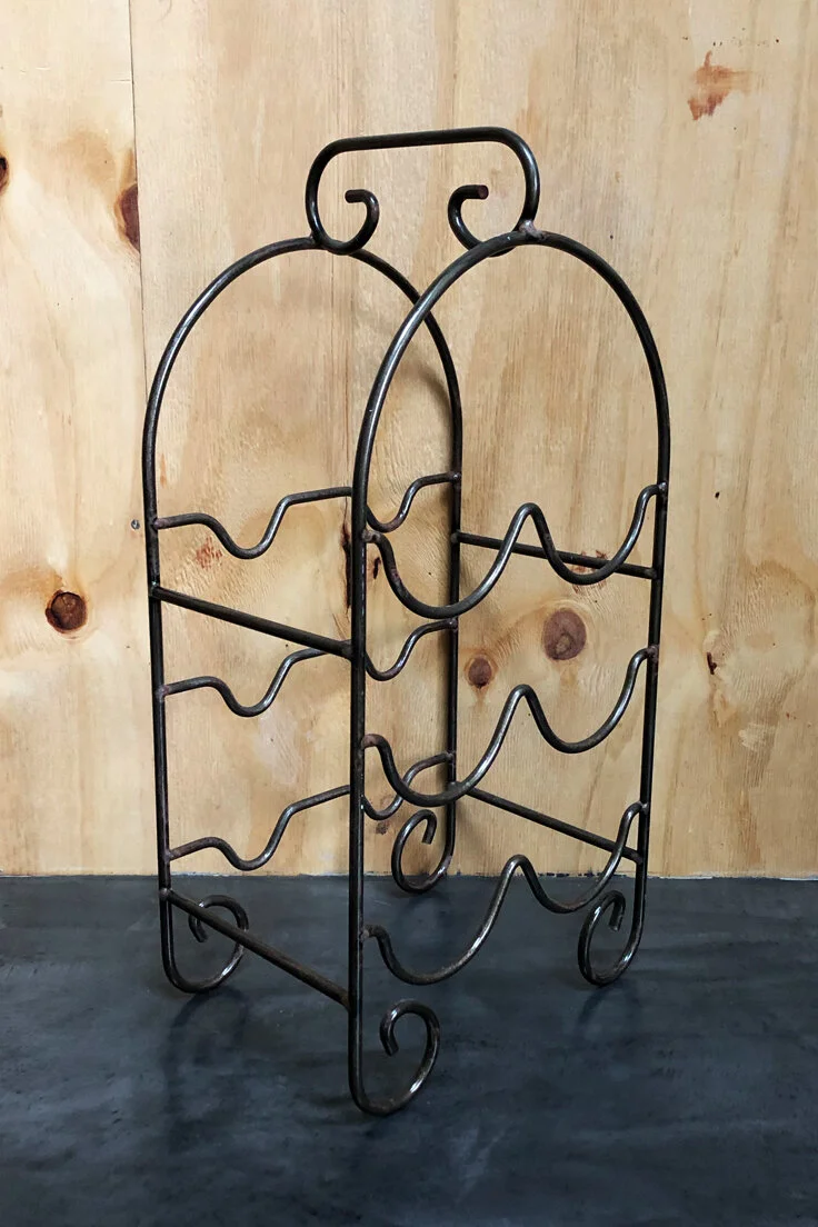 Vintage metal wine rack