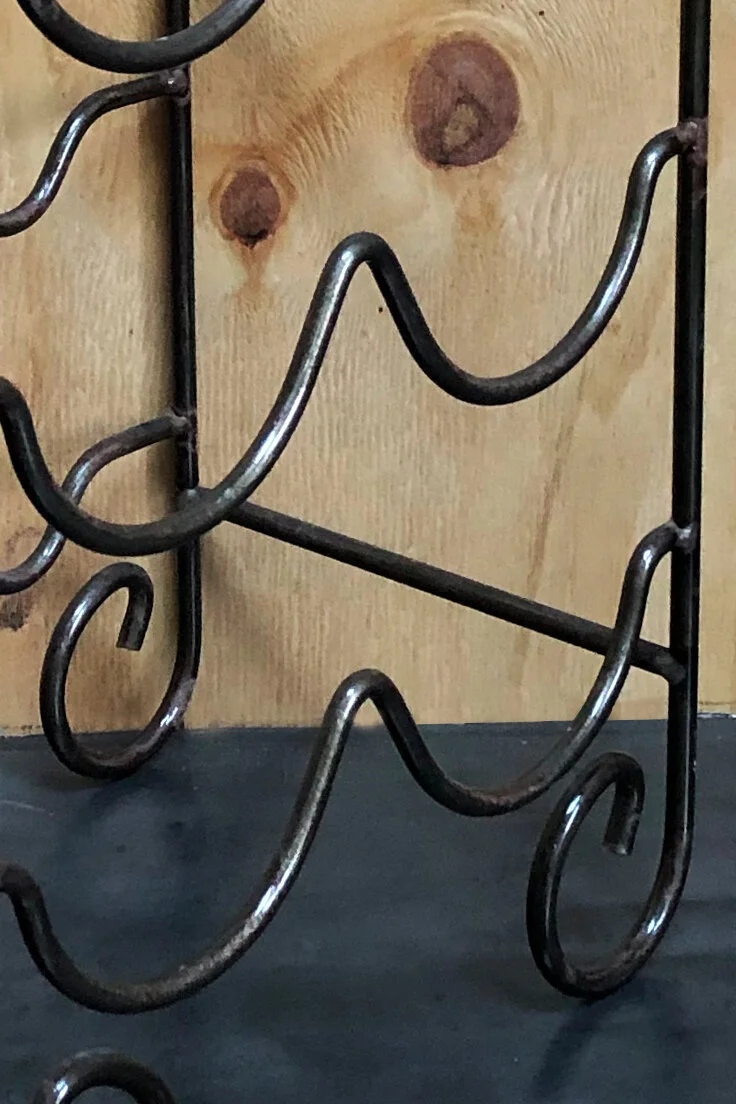Vintage metal wine rack