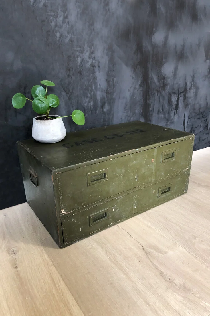 Vintage wooden military chest