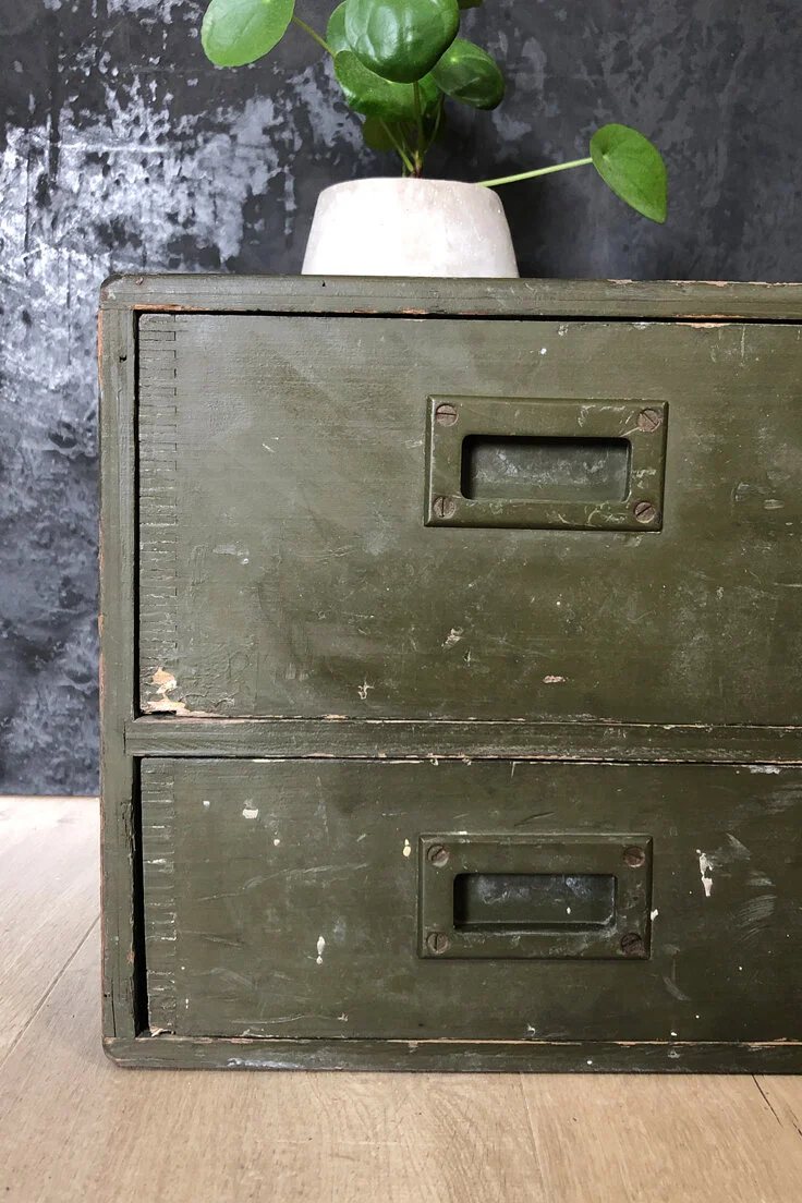 Vintage wooden military chest