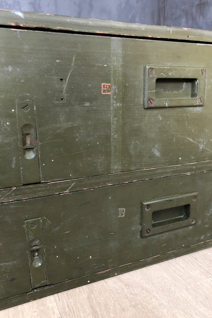 Vintage wooden military chest