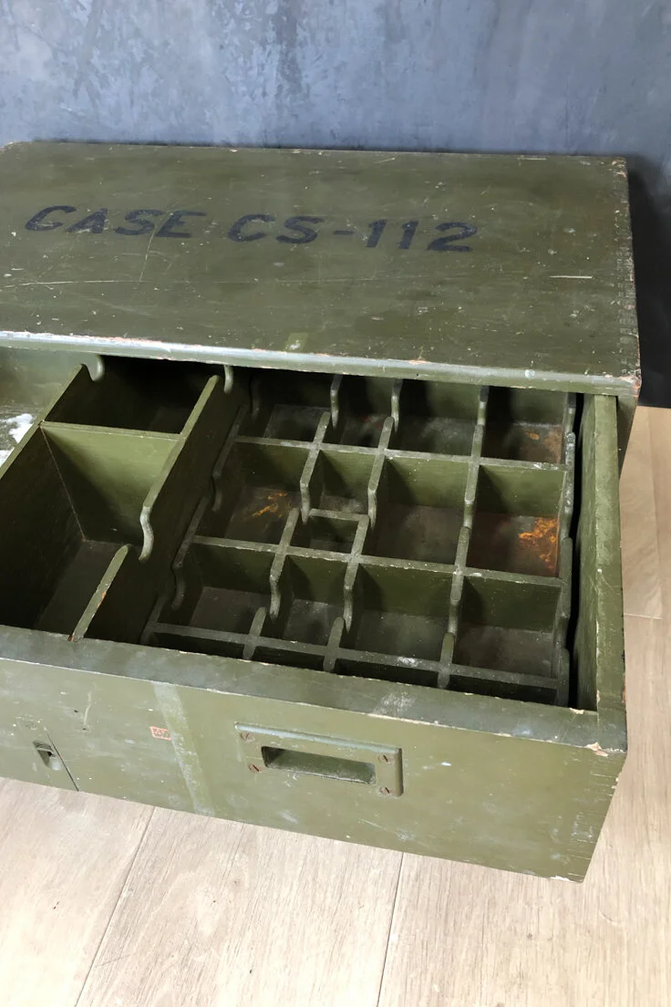 Vintage wooden military chest