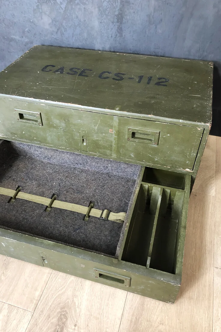 Vintage wooden military chest