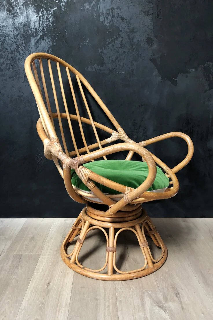 Mid-century rattan lounge chair