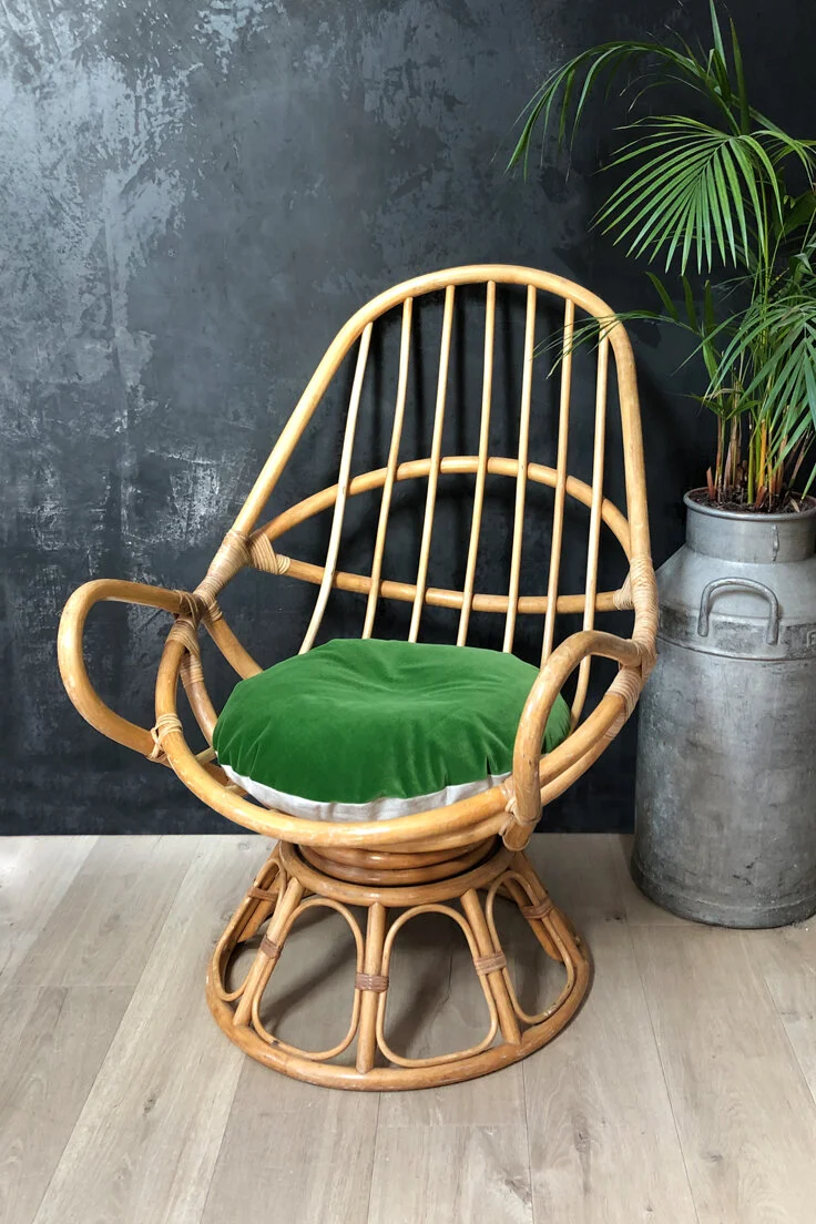 Mid-century rattan lounge chair