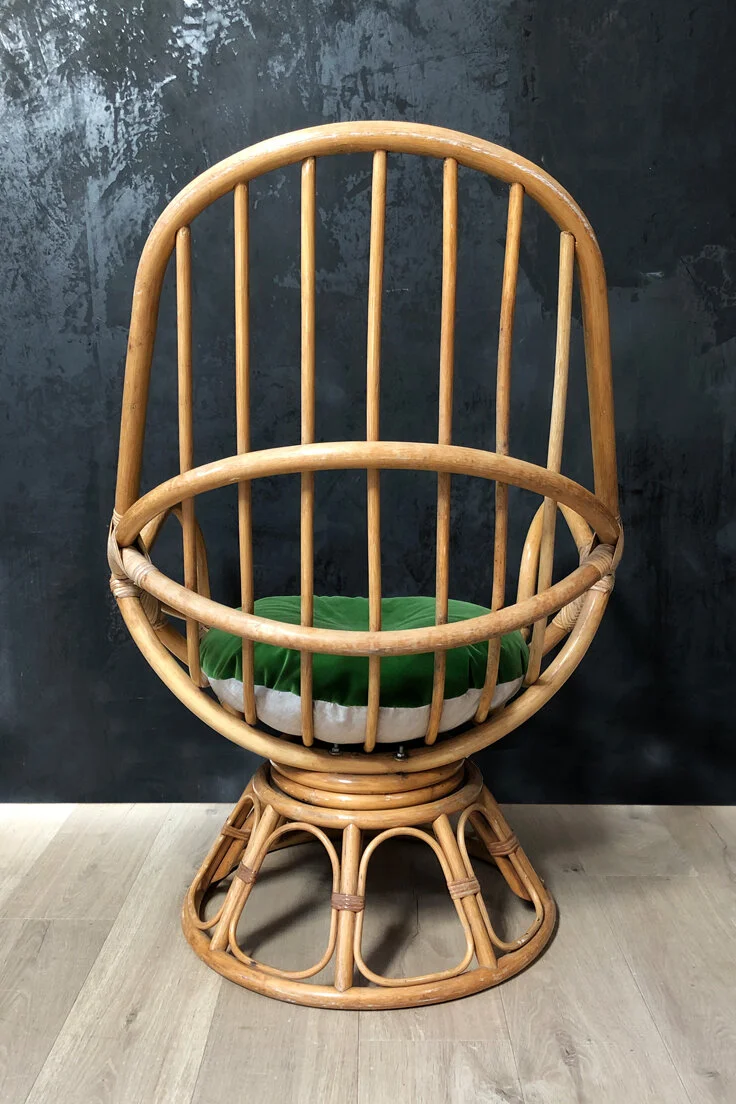 Mid-century rattan lounge chair