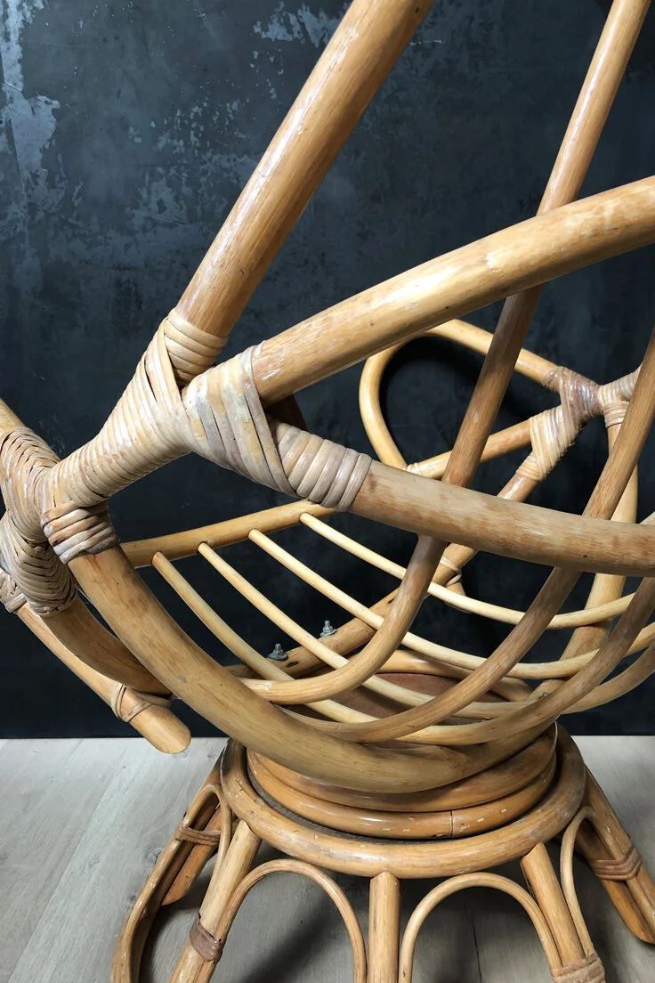 Mid-century rattan lounge chair