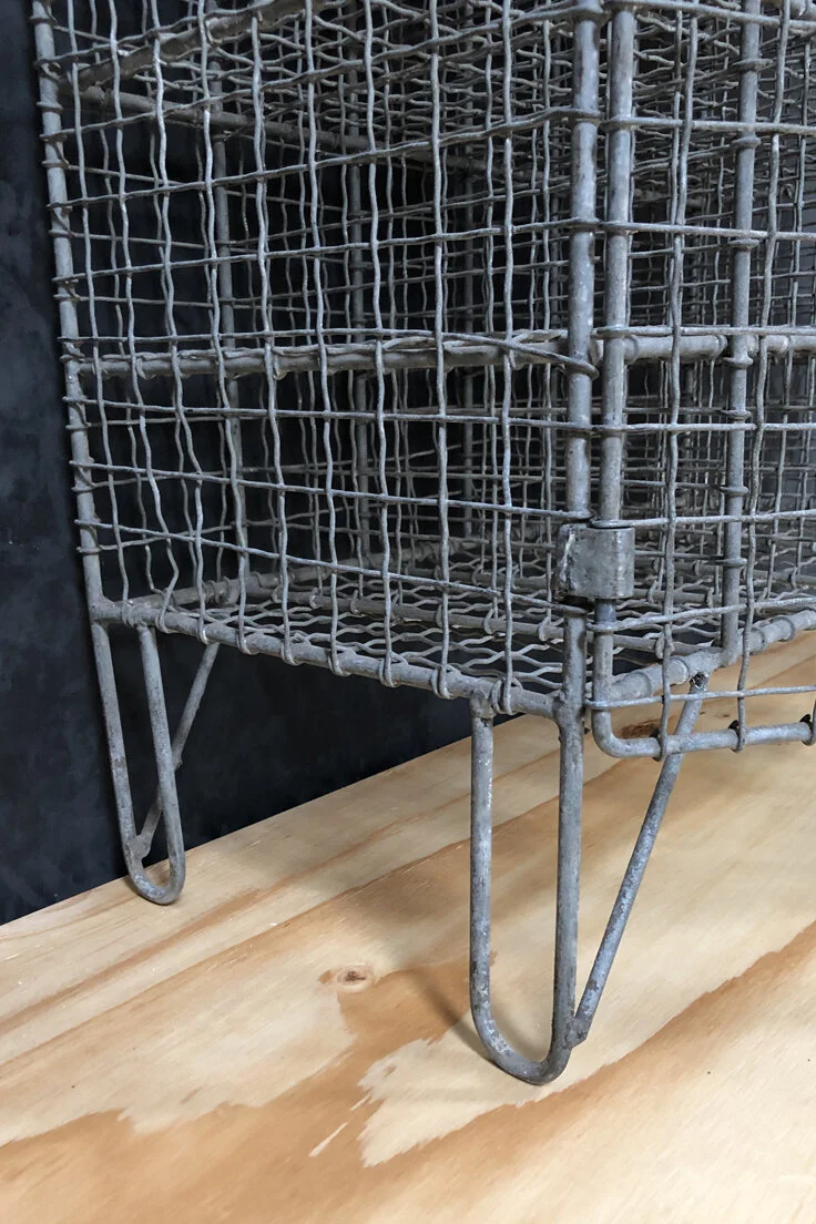 Vintage wire mesh storage locker