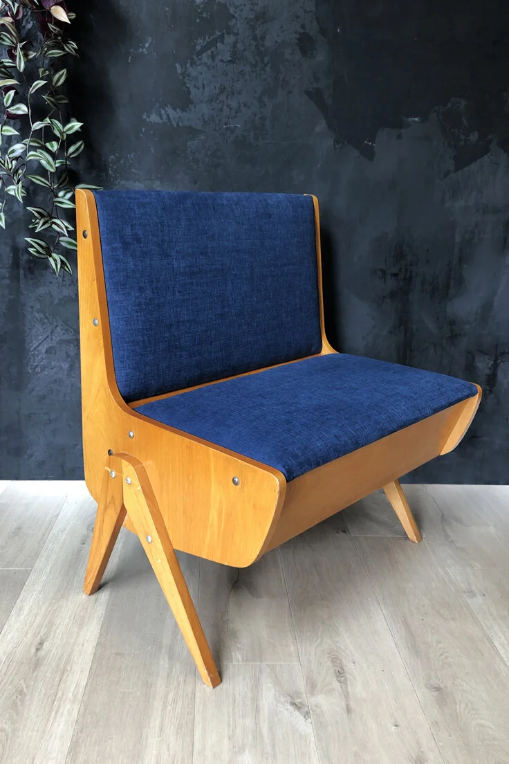 Mid-Century bench seat with storage