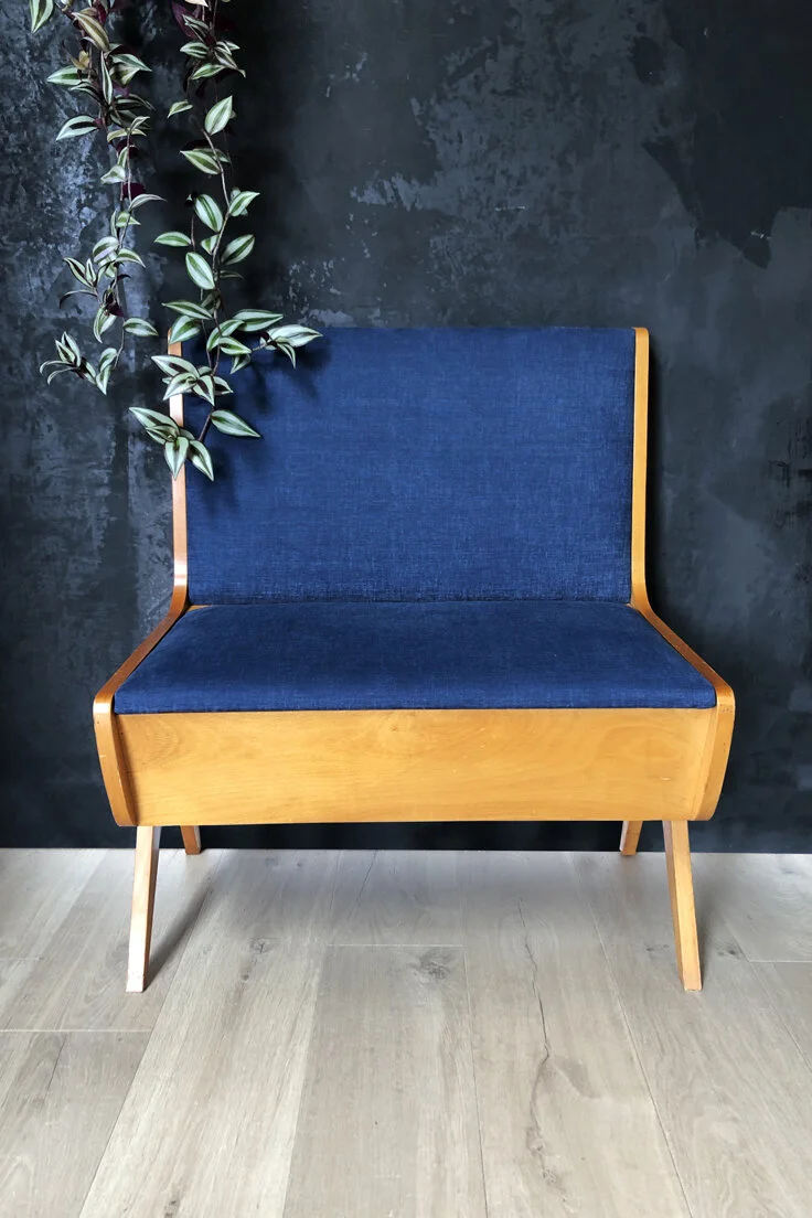 Mid-Century bench seat with storage