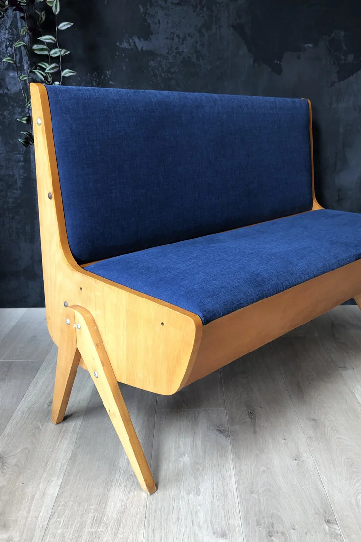 Mid-century bench seat with storage