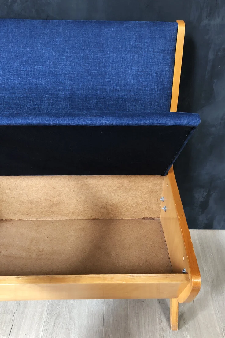 Mid-century bench seat with storage
