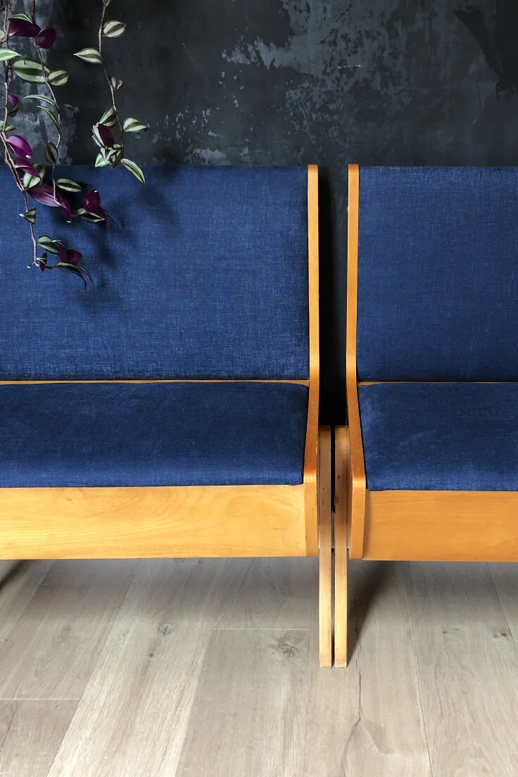 Mid-century bench seat with storage