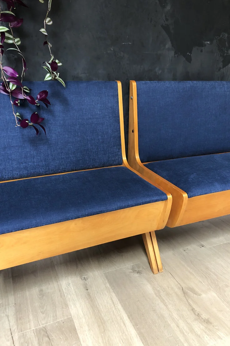 Mid-century bench seat with storage