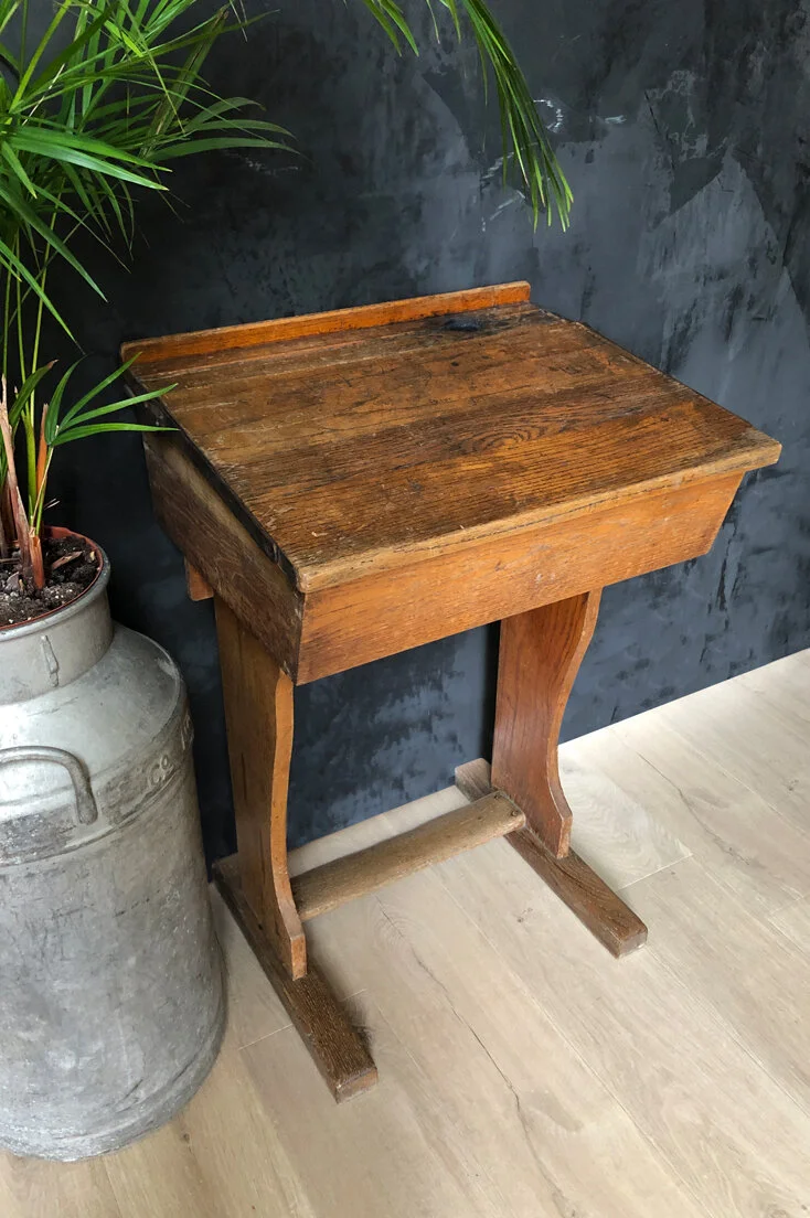 Vintage wooden school desk