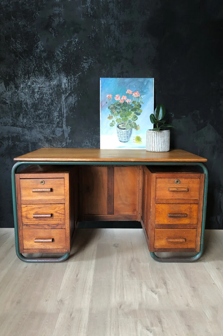 FRENCH ART DECO SCHOOL TEACHERS DESK