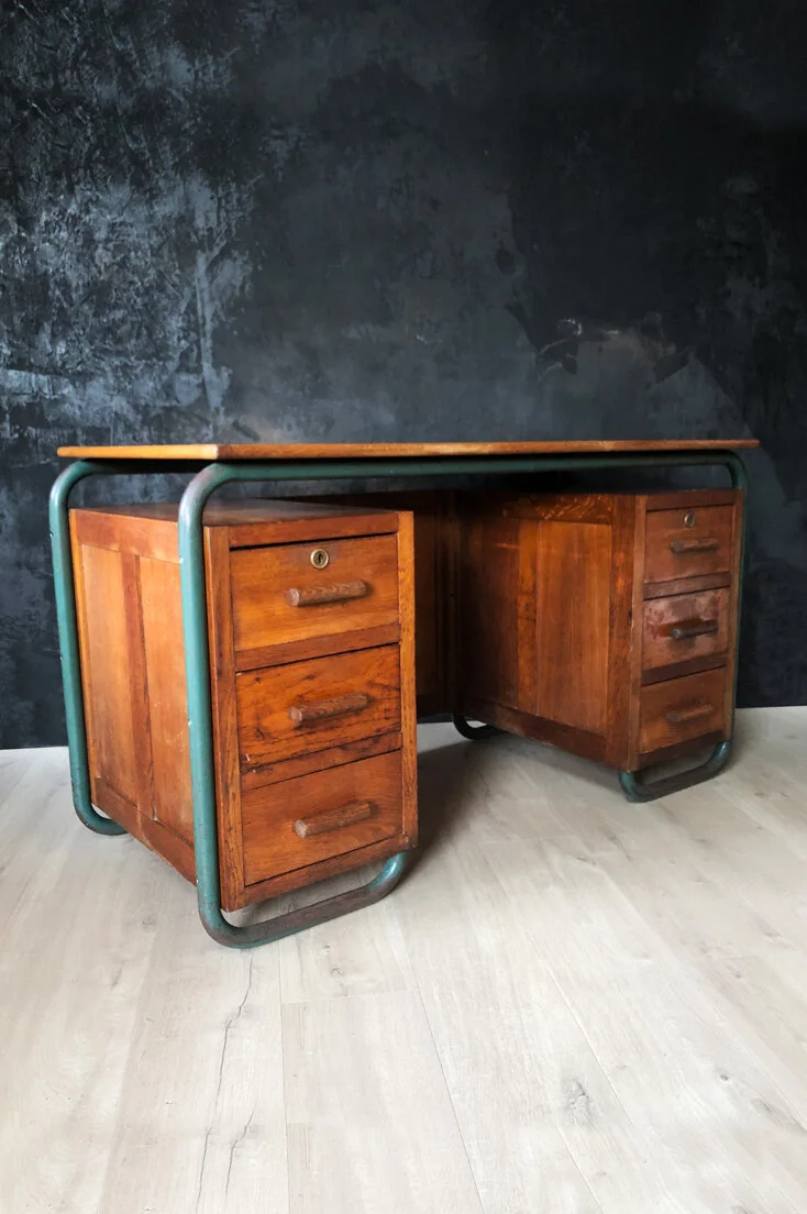 FRENCH ART DECO SCHOOL TEACHERS DESK