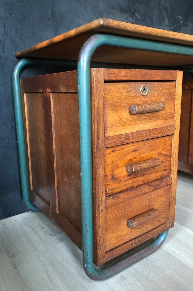 FRENCH ART DECO SCHOOL TEACHERS DESK