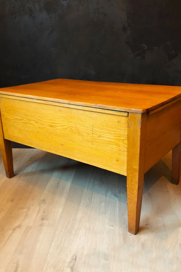 Mid-century honey oak teachers desk