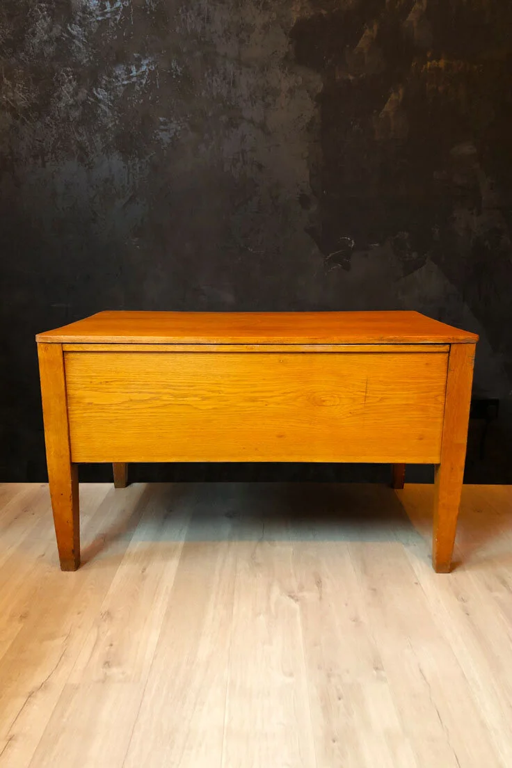 Mid-century honey oak teachers desk