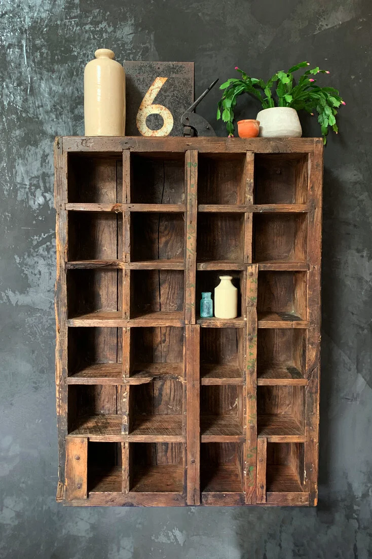 Vintage pigeon hole display unit