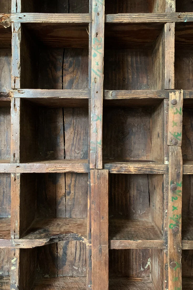 Vintage pigeon hole display unit