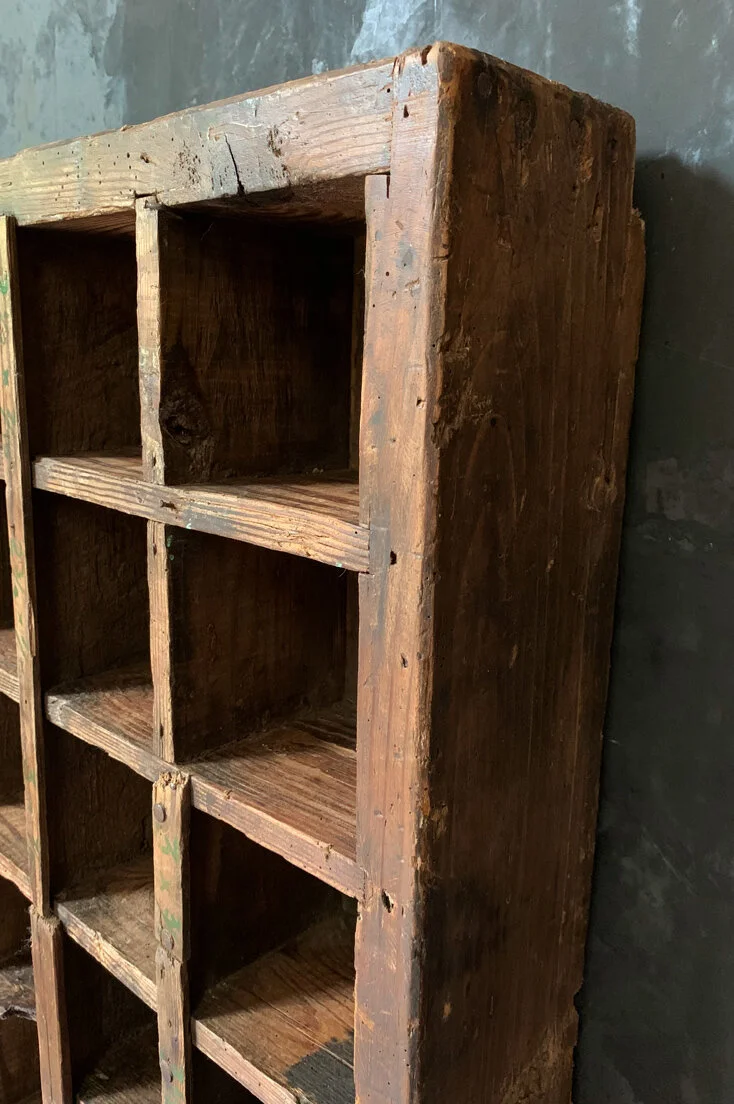 Vintage pigeon hole display unit