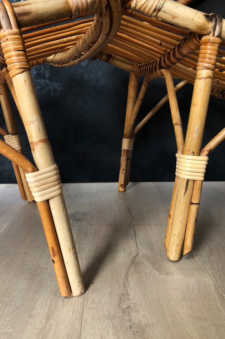 Mid-century wicker/rattan/bamboo lounge chairs