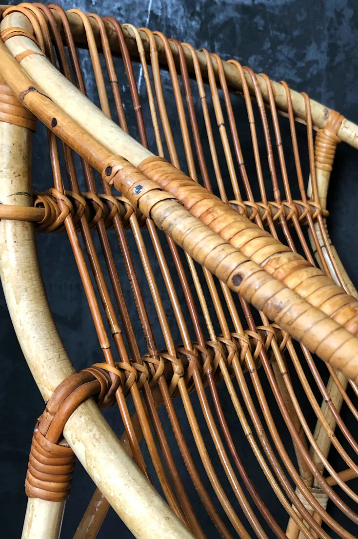 Mid-century wicker/rattan/bamboo lounge chairs